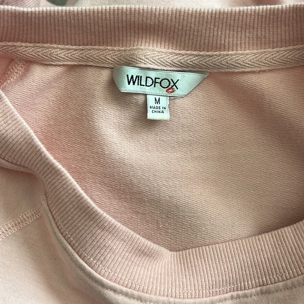 WILDFOX Coffee & Sunshine Pullover Lightweight Sweatshirt Pink M - Picture 6 of 6